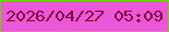 文字の大きさ：4、枠の色：67d604、背景の色：ec57da、文字の色：7b033c 無料ブログパーツのブログ時計