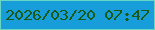 文字の大きさ：1、枠の色：67d6c5、背景の色：189ddb、文字の色：195a14 無料ブログパーツのブログ時計