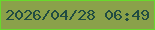 文字の大きさ：4、枠の色：67d92c、背景の色：8aa14a、文字の色：214c42 無料ブログパーツのブログ時計