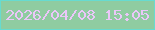 文字の大きさ：1、枠の色：67dbd0、背景の色：8fcca1、文字の色：eac7f9 無料ブログパーツのブログ時計