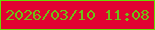 文字の大きさ：4、枠の色：67dc03、背景の色：e20232、文字の色：6fc015 無料ブログパーツのブログ時計