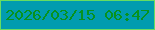 文字の大きさ：3、枠の色：67dd62、背景の色：019caf、文字の色：07921e 無料ブログパーツのブログ時計