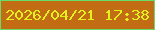 文字の大きさ：2、枠の色：67dd69、背景の色：c26c13、文字の色：e4f118 無料ブログパーツのブログ時計