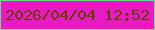 文字の大きさ：4、枠の色：67dd86、背景の色：e81ac4、文字の色：673b03 無料ブログパーツのブログ時計