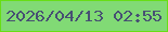 文字の大きさ：4、枠の色：67de15、背景の色：81da75、文字の色：475073 無料ブログパーツのブログ時計
