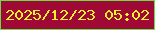 文字の大きさ：3、枠の色：67de44、背景の色：a00936、文字の色：f2f12e 無料ブログパーツのブログ時計