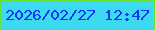 文字の大きさ：5、枠の色：67e02f、背景の色：3cdaf1、文字の色：0b35f9 無料ブログパーツのブログ時計