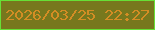 文字の大きさ：2、枠の色：67e036、背景の色：77781d、文字の色：d38d24 無料ブログパーツのブログ時計