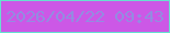 文字の大きさ：2、枠の色：67e0cf、背景の色：cc58e6、文字の色：948be1 無料ブログパーツのブログ時計