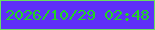 文字の大きさ：4、枠の色：67e15e、背景の色：5f30f8、文字の色：21d521 無料ブログパーツのブログ時計