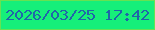 文字の大きさ：4、枠の色：67e252、背景の色：16ef7a、文字の色：2065a9 無料ブログパーツのブログ時計