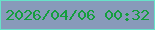 文字の大きさ：5、枠の色：67e2c9、背景の色：889aba、文字の色：149e3d 無料ブログパーツのブログ時計