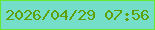 文字の大きさ：2、枠の色：67e634、背景の色：74dec9、文字の色：5fa004 無料ブログパーツのブログ時計