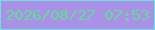 文字の大きさ：2、枠の色：67e6e0、背景の色：aa90e6、文字の色：5ddf96 無料ブログパーツのブログ時計