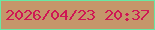 文字の大きさ：4、枠の色：67e8a4、背景の色：c5966a、文字の色：cf1754 無料ブログパーツのブログ時計