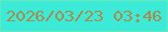 文字の大きさ：3、枠の色：67e8bb、背景の色：3cebd7、文字の色：ab8a4e 無料ブログパーツのブログ時計