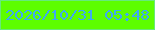 文字の大きさ：1、枠の色：67e97c、背景の色：5dfe00、文字の色：3ea9f3 無料ブログパーツのブログ時計