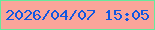 文字の大きさ：3、枠の色：67e99c、背景の色：faa59a、文字の色：1157e1 無料ブログパーツのブログ時計
