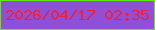 文字の大きさ：4、枠の色：67ea02、背景の色：8f4fd6、文字の色：ec213b 無料ブログパーツのブログ時計