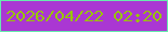 文字の大きさ：1、枠の色：67eaaf、背景の色：aa37d3、文字の色：99c403 無料ブログパーツのブログ時計