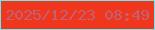 文字の大きさ：4、枠の色：67ebf3、背景の色：f0361c、文字の色：c06176 無料ブログパーツのブログ時計