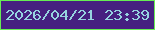 文字の大きさ：5、枠の色：67ec54、背景の色：462080、文字の色：96d3e0 無料ブログパーツのブログ時計