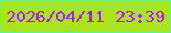 文字の大きさ：3、枠の色：67f180、背景の色：a9e423、文字の色：ae19fa 無料ブログパーツのブログ時計