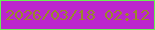 文字の大きさ：2、枠の色：67f252、背景の色：bb26cd、文字の色：99882c 無料ブログパーツのブログ時計