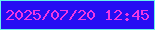 文字の大きさ：2、枠の色：67f2ec、背景の色：260df3、文字の色：ef37e3 無料ブログパーツのブログ時計