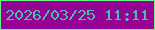 文字の大きさ：5、枠の色：67f489、背景の色：960394、文字の色：45c1aa 無料ブログパーツのブログ時計