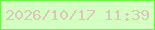 文字の大きさ：1、枠の色：67f641、背景の色：d4ffc3、文字の色：dec5b9 無料ブログパーツのブログ時計
