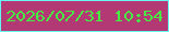 文字の大きさ：3、枠の色：67f6f2、背景の色：b23974、文字の色：46ec43 無料ブログパーツのブログ時計