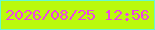 文字の大きさ：1、枠の色：67f9cf、背景の色：bafa0d、文字の色：ef43e3 無料ブログパーツのブログ時計