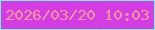 文字の大きさ：2、枠の色：67f9e1、背景の色：d53ce4、文字の色：f09a96 無料ブログパーツのブログ時計
