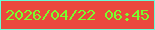 文字の大きさ：2、枠の色：67fcd6、背景の色：eb483d、文字の色：7afe2c 無料ブログパーツのブログ時計