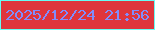 文字の大きさ：4、枠の色：67fcf4、背景の色：df353c、文字の色：808dfd 無料ブログパーツのブログ時計