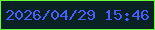 文字の大きさ：5、枠の色：67fd39、背景の色：0a2224、文字の色：455efd 無料ブログパーツのブログ時計