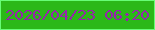 文字の大きさ：5、枠の色：67fd76、背景の色：2bb818、文字の色：9625ab 無料ブログパーツのブログ時計