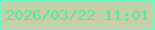 文字の大きさ：1、枠の色：67fdc6、背景の色：c2d0ac、文字の色：5ce694 無料ブログパーツのブログ時計