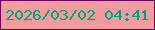 文字の大きさ：2、枠の色：680058、背景の色：f29ca0、文字の色：02a27d 無料ブログパーツのブログ時計