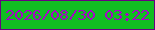 文字の大きさ：4、枠の色：680182、背景の色：11be22、文字の色：a705c6 無料ブログパーツのブログ時計