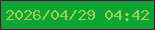 文字の大きさ：5、枠の色：680350、背景の色：0ca432、文字の色：98d24e 無料ブログパーツのブログ時計