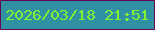 文字の大きさ：4、枠の色：680451、背景の色：3091a3、文字の色：83f233 無料ブログパーツのブログ時計