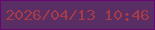 文字の大きさ：5、枠の色：680571、背景の色：582e65、文字の色：a63b47 無料ブログパーツのブログ時計