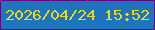 文字の大きさ：3、枠の色：680584、背景の色：1d75bd、文字の色：ead822 無料ブログパーツのブログ時計