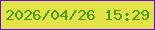文字の大きさ：2、枠の色：6807e5、背景の色：e1e346、文字の色：479b0a 無料ブログパーツのブログ時計
