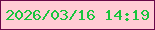 文字の大きさ：1、枠の色：680849、背景の色：ffccd5、文字の色：18c53c 無料ブログパーツのブログ時計