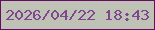 文字の大きさ：2、枠の色：680b64、背景の色：bec3b6、文字の色：804690 無料ブログパーツのブログ時計
