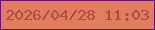 文字の大きさ：3、枠の色：680d85、背景の色：e07d5b、文字の色：b04c4c 無料ブログパーツのブログ時計