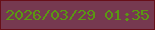 文字の大きさ：5、枠の色：680f19、背景の色：763950、文字の色：5a9812 無料ブログパーツのブログ時計